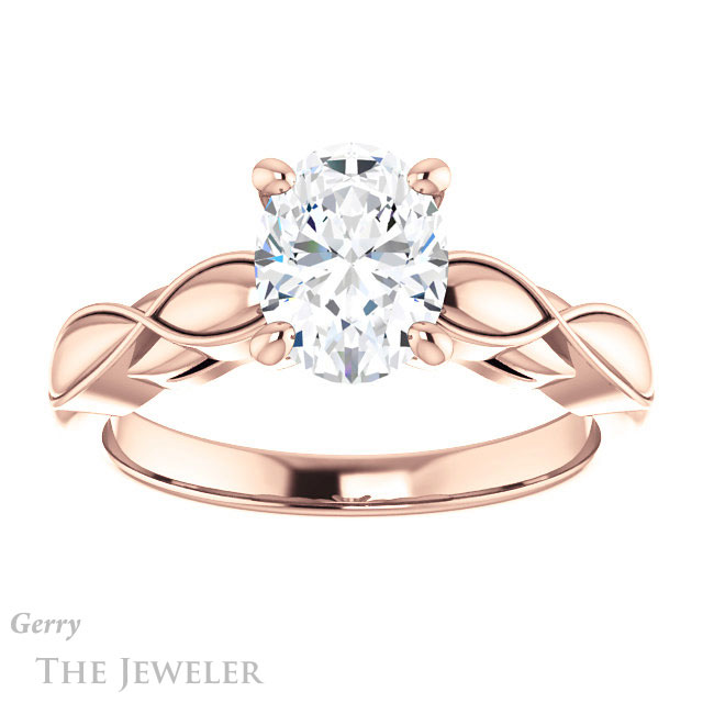 Oval Shaped Forever One Moissanite Engagement Ring #GTJ1250-oval-fo-r