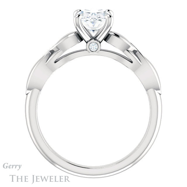 Oval Shaped Forever One Moissanite Engagement Ring #GTJ1250-oval-fo-w