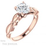 Round Cut Forever One Moissanite Engagement Ring #GTJ1250-round-fo-r
