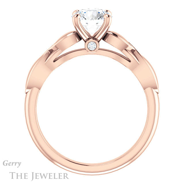 Round Cut Forever One Moissanite Engagement Ring #GTJ1250-round-fo-r