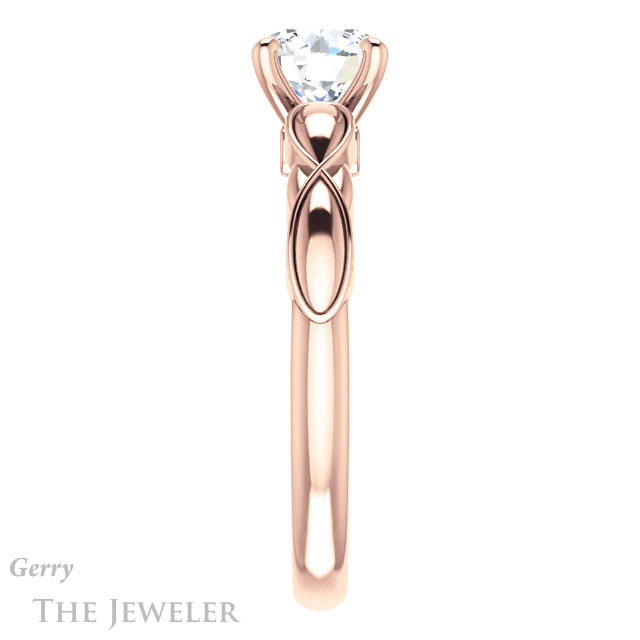 Round Cut Forever One Moissanite Engagement Ring #GTJ1250-round-fo-r