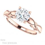 Round Cut Forever One Moissanite Engagement Ring #GTJ1250-round-fo-r