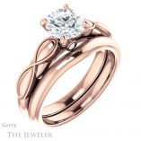 Round Cut Forever One Moissanite Engagement Ring #GTJ1250-round-fo-r