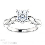 Princess Cut Forever One Moissanite Engagement Ring #GTJ1250-square-fo-w
