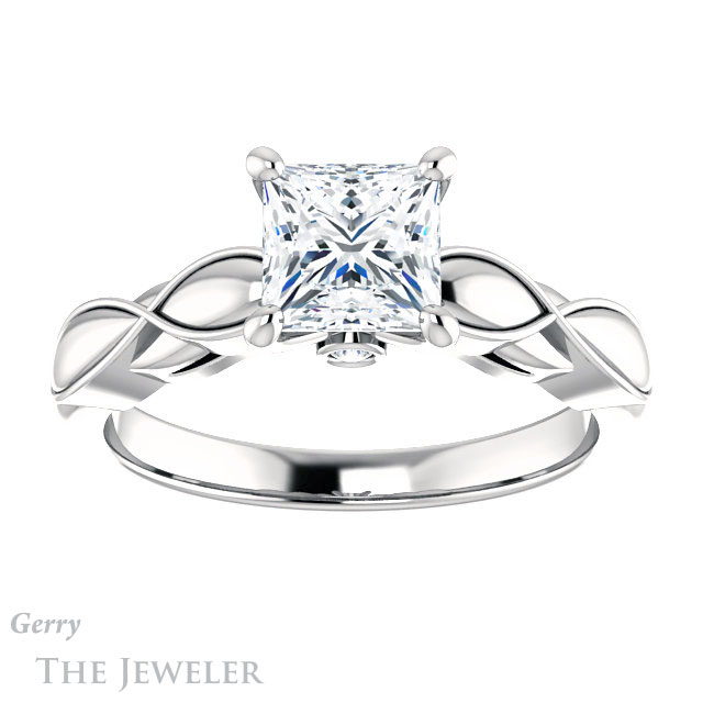 Princess Cut Forever One Moissanite Engagement Ring #GTJ1250-square-fo-w