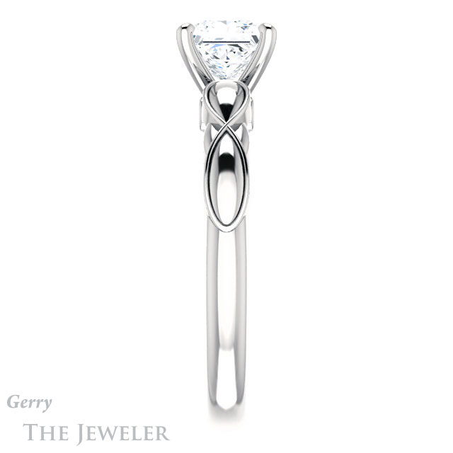 Princess Cut Forever One Moissanite Engagement Ring #GTJ1250-square-fo-w