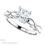 Princess Cut Forever One Moissanite Engagement Ring #GTJ1250-square-fo-w