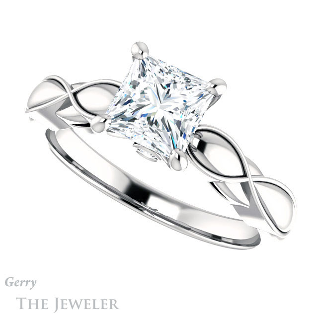 Princess Cut Forever One Moissanite Engagement Ring #GTJ1250-square-fo-w