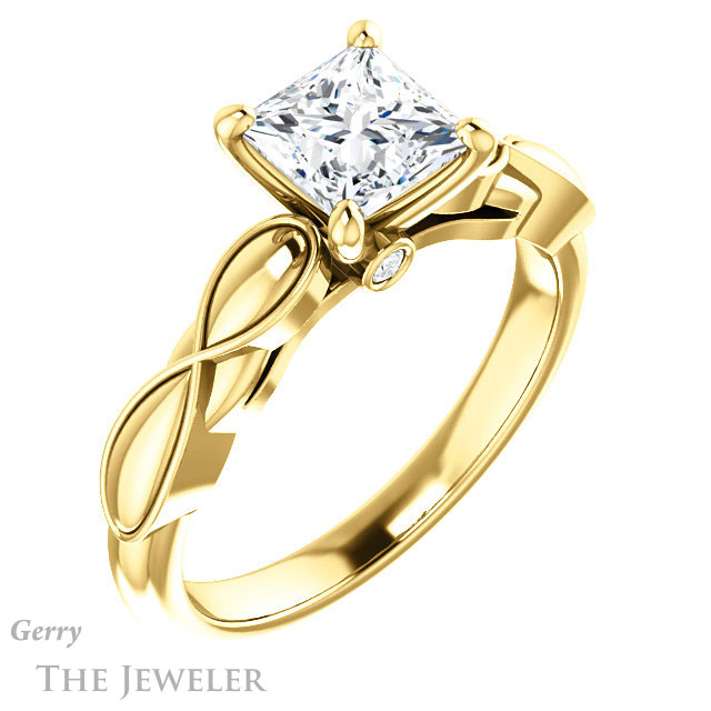 Princess Cut Forever One Moissanite Engagement Ring #GTJ1250-square-fo-y 4 Princess Cut Forever One Moissanite Engagement Ring #GTJ1250-square-fo-y