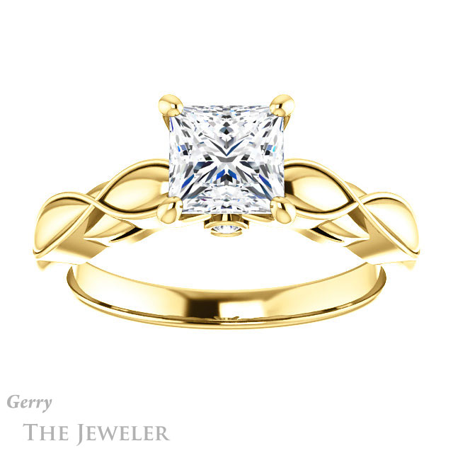 Princess Cut Forever One Moissanite Engagement Ring #GTJ1250-square-fo-y