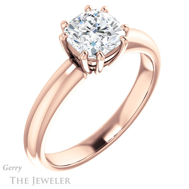 Cushion Cut Forever One Moissanite Engagement Ring #GTJ1251-cushion-fo-r 4 Cushion Cut Forever One Moissanite Engagement Ring #GTJ1251-cushion-fo-r