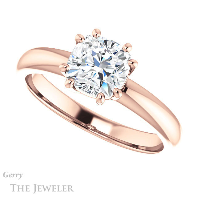 Cushion Cut Forever One Moissanite Engagement Ring #GTJ1251-cushion-fo-r 5 Cushion Cut Forever One Moissanite Engagement Ring #GTJ1251-cushion-fo-r