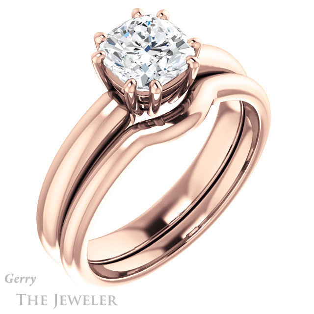 Cushion Cut Forever One Moissanite Engagement Ring #GTJ1251-cushion-fo-r 6 Cushion Cut Forever One Moissanite Engagement Ring #GTJ1251-cushion-fo-r