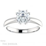 Cushion Cut Forever One Moissanite Engagement Ring #GTJ1251-cushion-fo-w 1 Cushion Cut Forever One Moissanite Engagement Ring #GTJ1251-cushion-fo-w