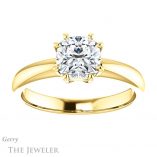 Cushion Cut Forever One Moissanite Engagement Ring #GTJ1251-cushion-fo-y 1 Cushion Cut Forever One Moissanite Engagement Ring #GTJ1251-cushion-fo-y