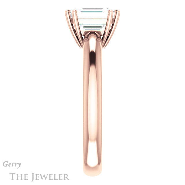 Emerald Cut Forever One Moissanite Engagement Ring #GTJ1251-emerald-fb-r 3 Emerald Cut Forever Brilliant Moissanite Engagement Ring #GTJ1251-emerald-fb-r