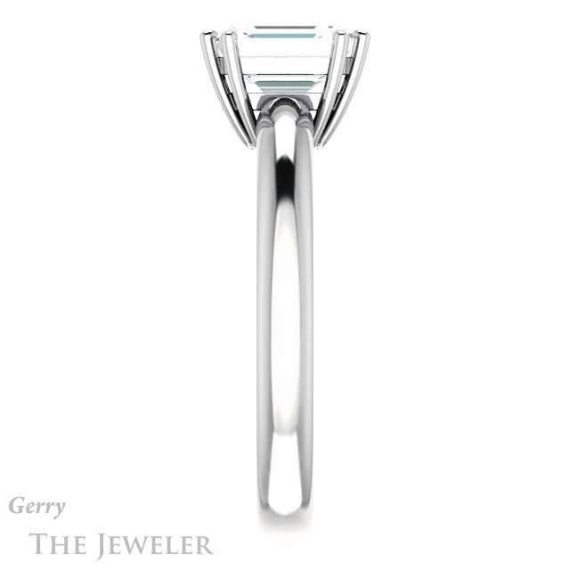 Emerald Cut Forever Brilliant Moissanite Engagement Ring #GTJ1251-emerald-fb-w