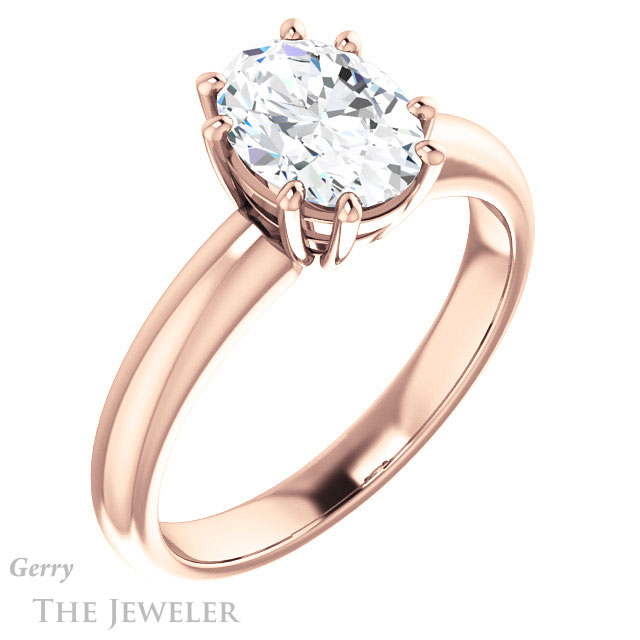 Oval Shaped Forever One Moissanite Engagement Ring #GTJ1251-oval-fo-r