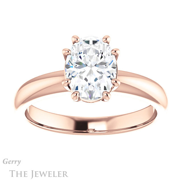 Oval Shaped Forever One Moissanite Engagement Ring #GTJ1251-oval-fo-r