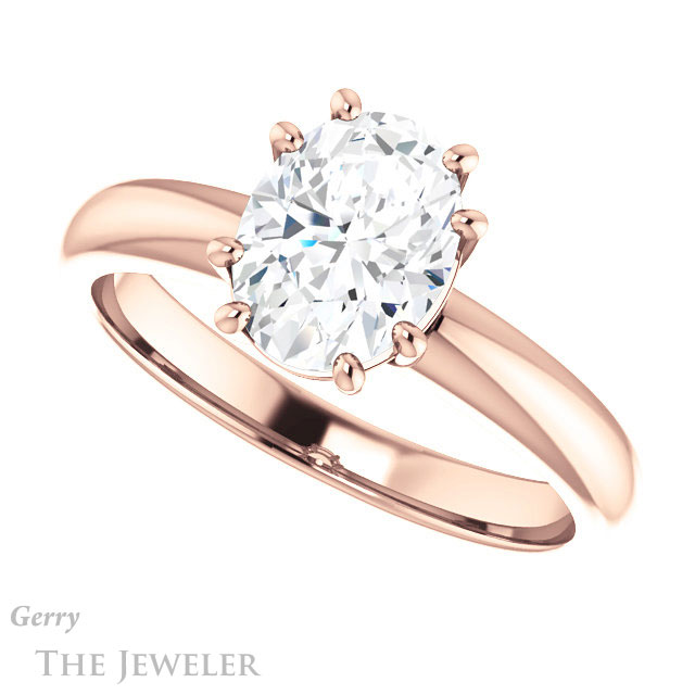 Oval Shaped Forever One Moissanite Engagement Ring #GTJ1251-oval-fo-r