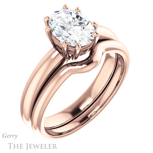 Oval Shaped Forever One Moissanite Engagement Ring #GTJ1251-oval-fo-r
