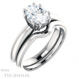 Oval Shaped Forever One Moissanite Engagement Ring #GTJ1251-oval-fo-w