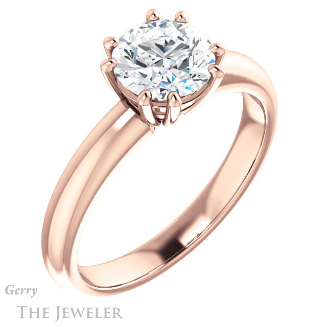 Round Cut Forever One Moissanite Engagement Ring #GTJ1251-round-fo-r 4 Round Cut Forever One Moissanite Engagement Ring #GTJ1251-round-fo-r