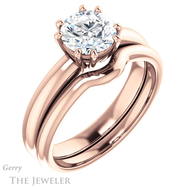 Round Cut Forever One Moissanite Engagement Ring #GTJ1251-round-fo-r 6 Round Cut Forever One Moissanite Engagement Ring #GTJ1251-round-fo-r