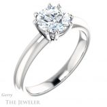 Round Cut Forever One Moissanite Engagement Ring #GTJ1251-round-fo-w