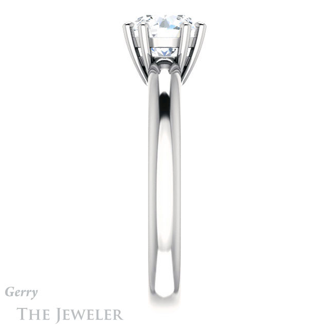 Round Cut Forever One Moissanite Engagement Ring #GTJ1251-round-fo-w