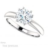 Round Cut Forever One Moissanite Engagement Ring #GTJ1251-round-fo-w