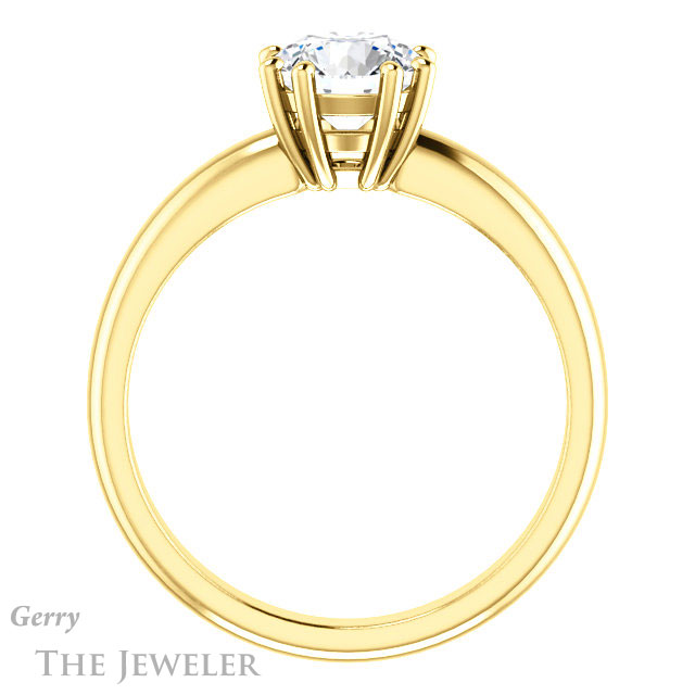 Round Cut Forever One Moissanite Engagement Ring #GTJ1251-round-fo-y