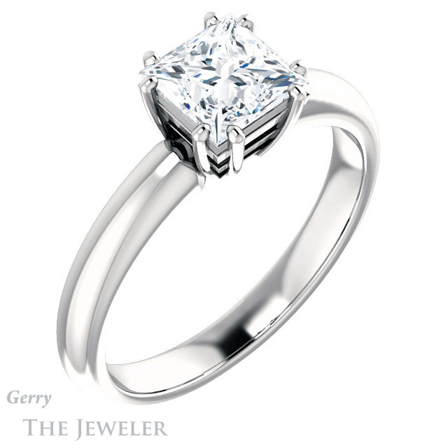 Princess Cut Forever One Moissanite Engagement Ring #GTJ1251-square-fo-w