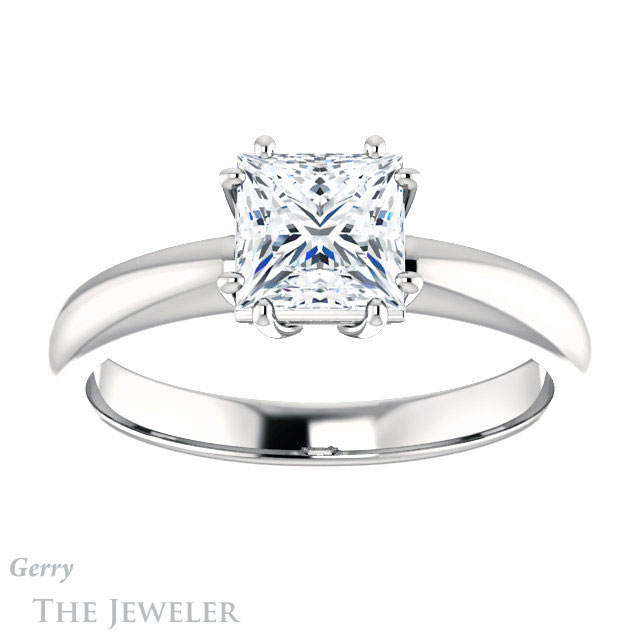 Princess Cut Forever One Moissanite Engagement Ring #GTJ1251-square-fo-w