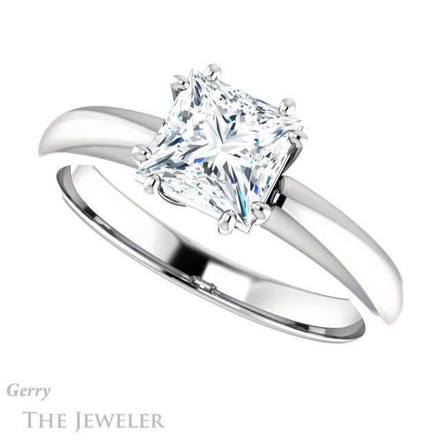 Princess Cut Forever One Moissanite Engagement Ring #GTJ1251-square-fo-w