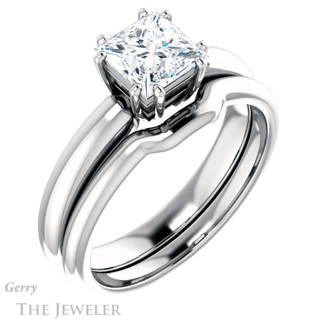 Princess Cut Forever One Moissanite Engagement Ring #GTJ1251-square-fo-w