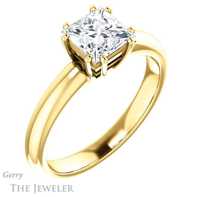 Princess Cut Forever One Moissanite Engagement Ring #GTJ1251-square-fo-y 4 Princess Cut Forever One Moissanite Engagement Ring #GTJ1251-square-fo-y