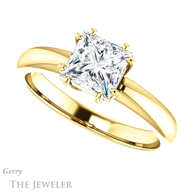 Princess Cut Forever One Moissanite Engagement Ring #GTJ1251-square-fo-y 5 Princess Cut Forever One Moissanite Engagement Ring #GTJ1251-square-fo-y