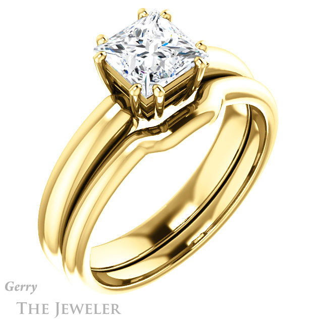 Princess Cut Forever One Moissanite Engagement Ring #GTJ1251-square-fo-y 6 Princess Cut Forever One Moissanite Engagement Ring #GTJ1251-square-fo-y