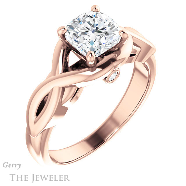 Cushion Cut Forever One Moissanite Engagement Ring #GTJ1255-cushion-fo-r 4 Cushion Cut Forever One Moissanite Engagement Ring #GTJ1255-cushion-fo-r
