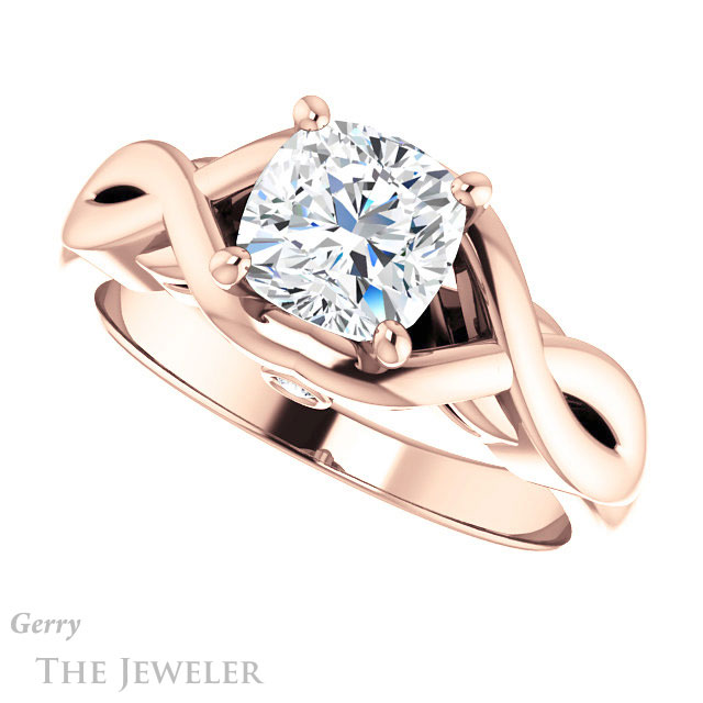Cushion Cut Forever One Moissanite Engagement Ring #GTJ1255-cushion-fo-r 5 Cushion Cut Forever One Moissanite Engagement Ring #GTJ1255-cushion-fo-r