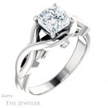 Cushion Cut Forever One Moissanite Engagement Ring #GTJ1255-cushion-fo-w