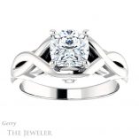 Cushion Cut Forever One Moissanite Engagement Ring #GTJ1255-cushion-fo-w