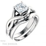 Cushion Cut Forever One Moissanite Engagement Ring #GTJ1255-cushion-fo-w