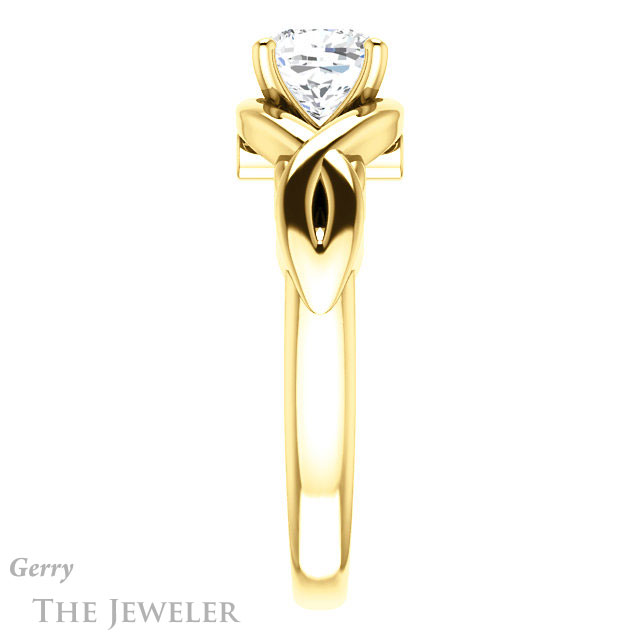 Cushion Cut Forever One Moissanite Engagement Ring #GTJ1255-cushion-fo-y
