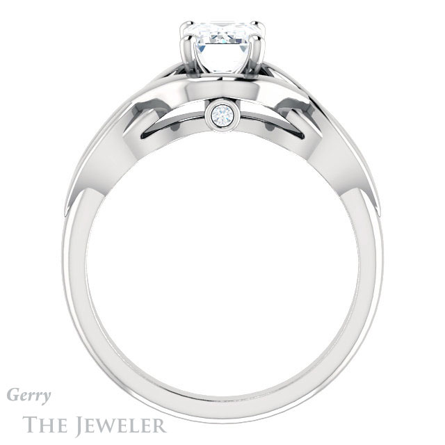 Emerald Cut Forever Brilliant Moissanite Engagement Ring #GTJ1255-emerald-fb-w