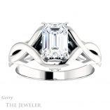Emerald Cut Forever Brilliant Moissanite Engagement Ring #GTJ1255-emerald-fb-w