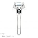 Emerald Cut Forever Brilliant Moissanite Engagement Ring #GTJ1255-emerald-fb-w