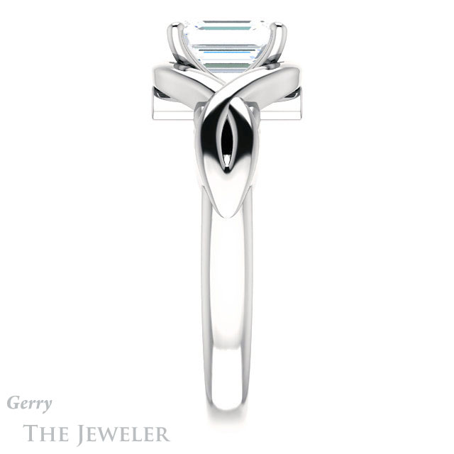 Emerald Cut Forever Brilliant Moissanite Engagement Ring #GTJ1255-emerald-fb-w