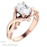Oval Shaped Forever One Moissanite Engagement Ring #GTJ1255-oval-fo-r
